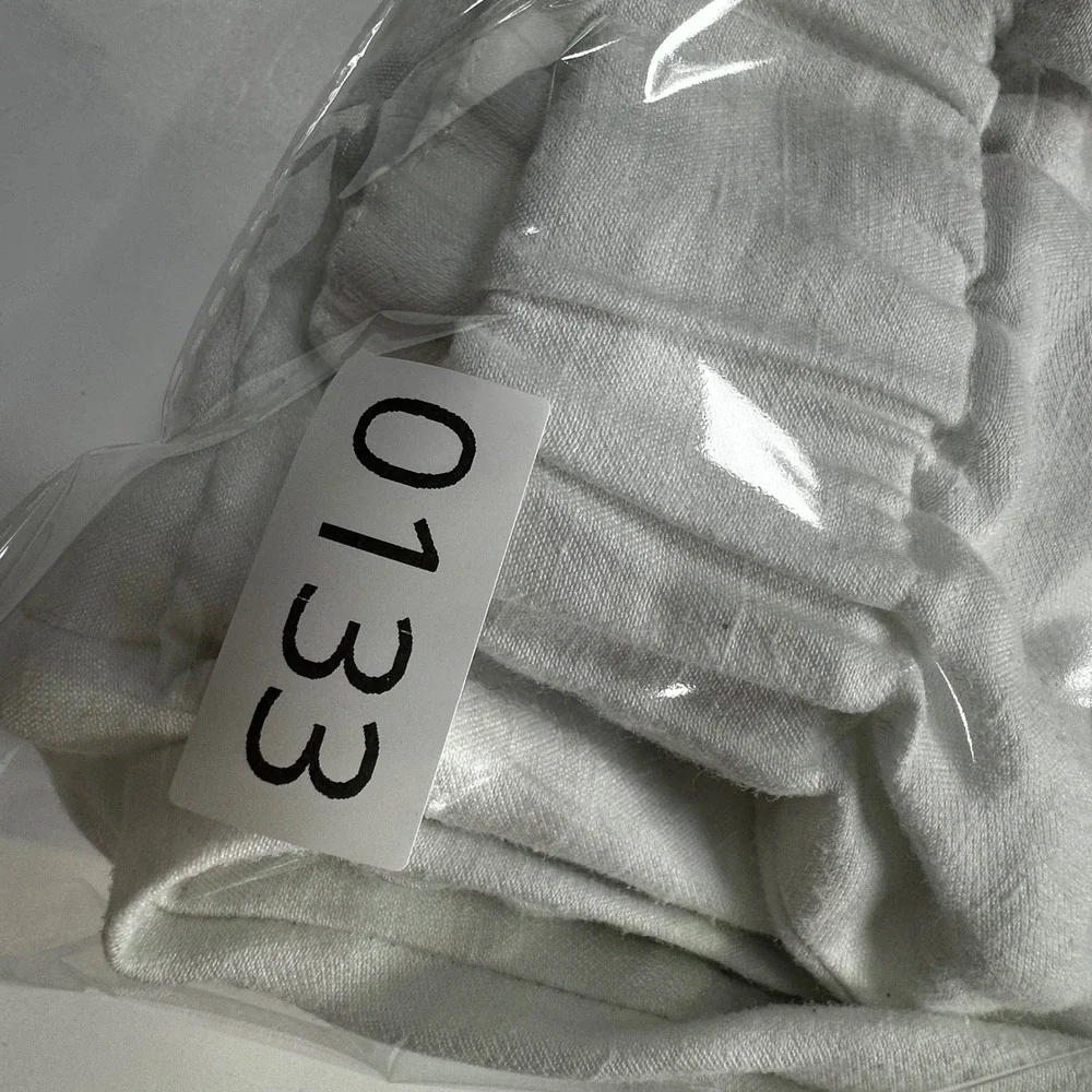 Zara White Linen Blend High Waisted Cuffed Crop Pants Large